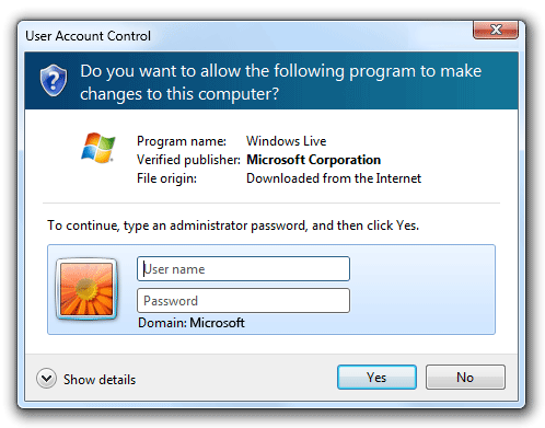 cómo cambiar realmente la configuración de uac en Windows Vista